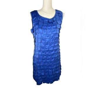 Shu Lamu Electric Blue Textured Sleeveless Dress